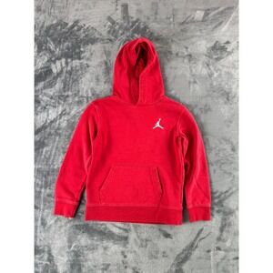 Y2K Jordan Jumpman Red Hoodie Kids Size 6-7Y Youth Pullover Fleece Sweatshirt